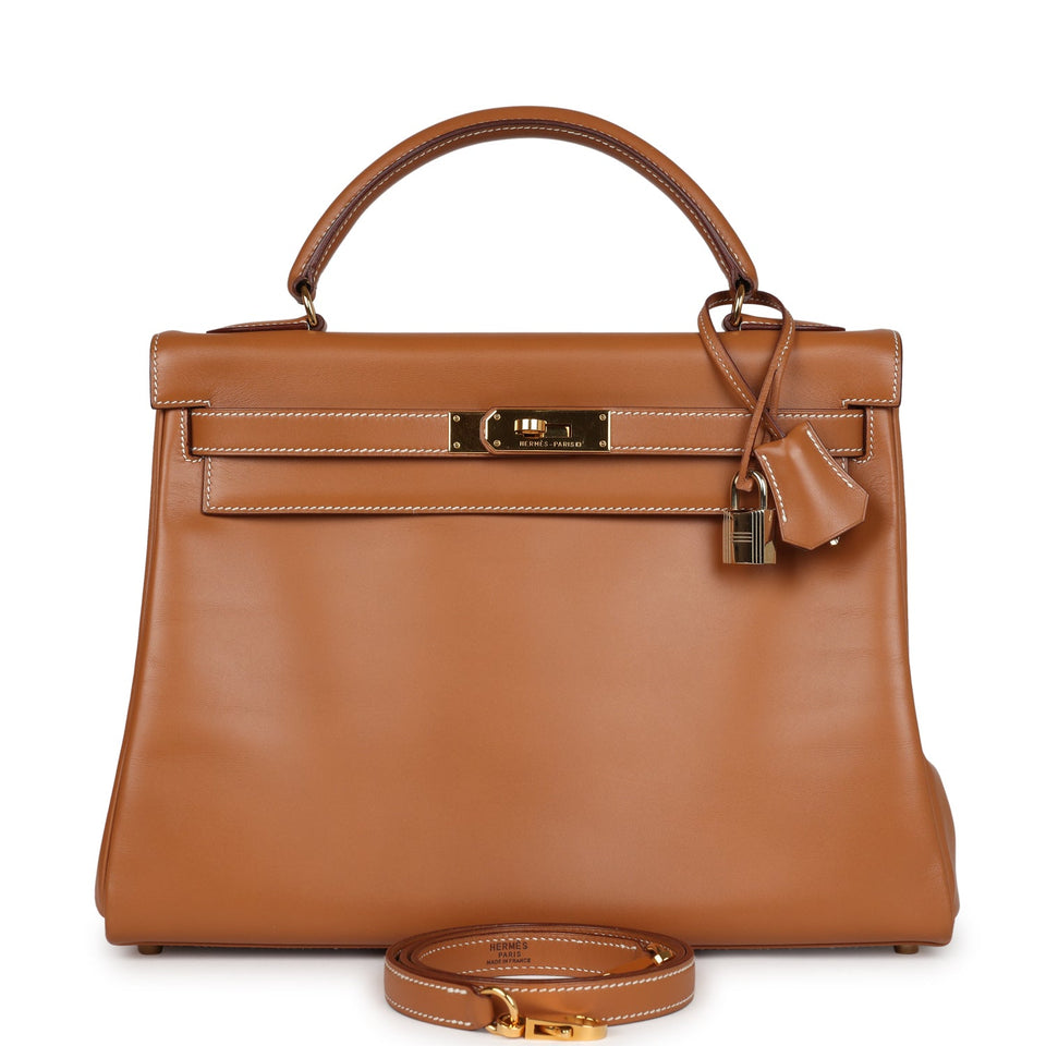 Hermes Kelly Retourne 32 Naturel Sable Chamonix Gold Hardware