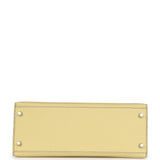 Hermes Special Order (HSS) Kelly Sellier 28 Rose Confetti and Jaune Poussin Epsom Palladium Hardware