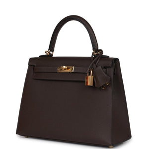 Hermes Kelly Sellier 25 Ecorce Epsom Gold Hardware