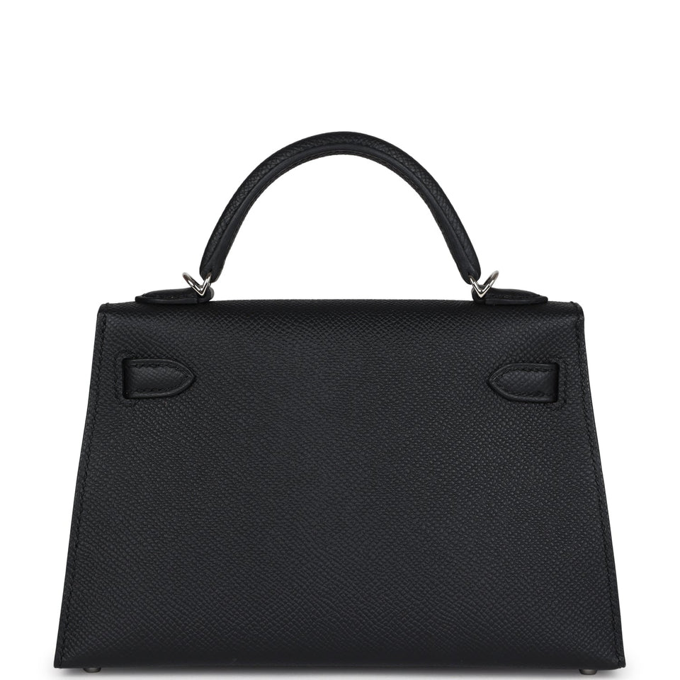 Hermes Kelly Sellier 20 Black Epsom Palladium Hardware