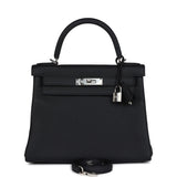 Hermes Kelly Retourne 28 Black Togo Palladium Hardware