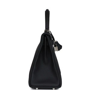 Hermes Kelly Retourne 28 Black Togo Palladium Hardware