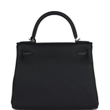 Hermes Kelly Retourne 28 Black Togo Palladium Hardware