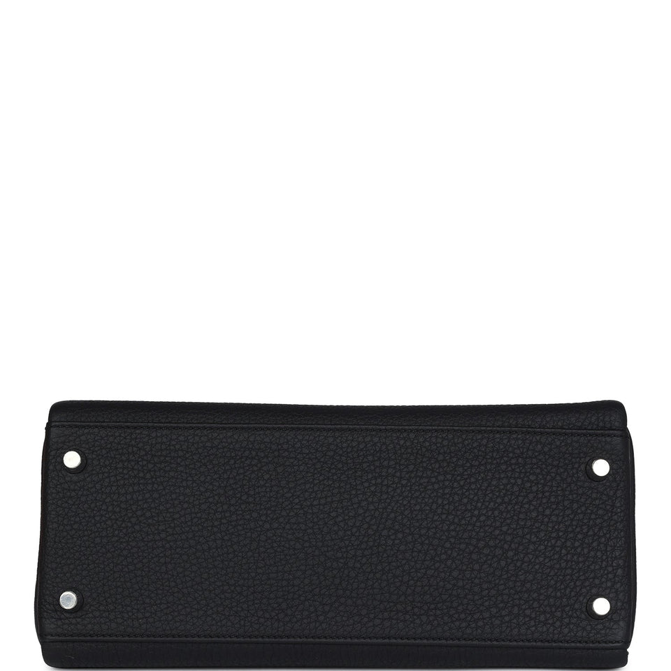 Hermes Kelly Retourne 28 Black Togo Palladium Hardware