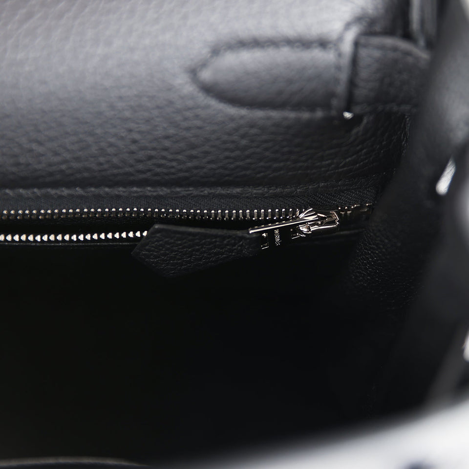 Hermes Kelly Retourne 28 Black Togo Palladium Hardware