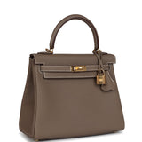 Hermes Kelly Retourne 25 Etoupe Togo Gold Hardware