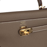 Hermes Kelly Retourne 25 Etoupe Togo Gold Hardware
