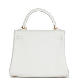 Hermes Kelly Retourne 25 New White Swift Gold Hardware