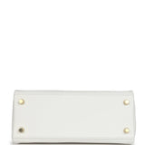 Hermes Kelly Retourne 25 New White Swift Gold Hardware