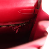 Hermes Ghillies Kelly Retourne 35 Rubis Tadelakt Permabrass Hardware