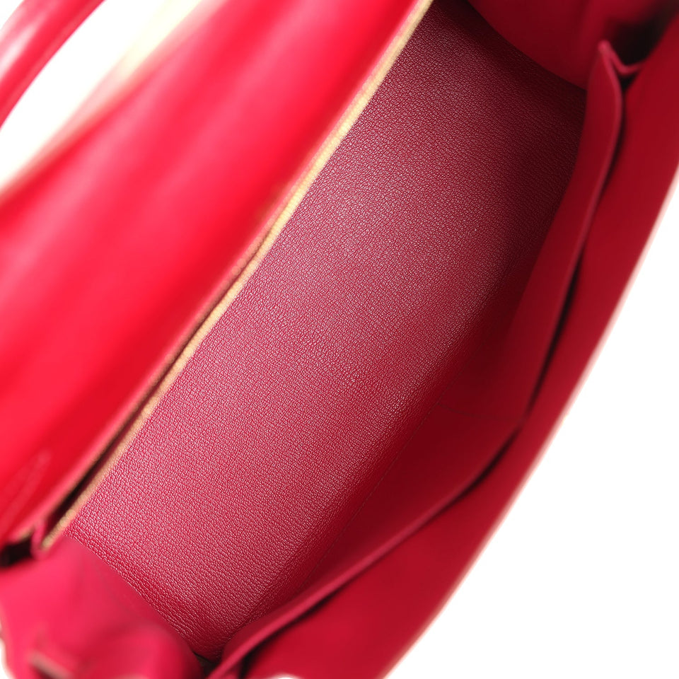 Hermes Ghillies Kelly Retourne 35 Rubis Tadelakt Permabrass Hardware