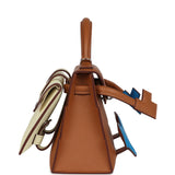 Hermes "Quelle Idolle" Picto Kelly Doll Gold, Bleu Zanzibar, Jaune Milton and Orange Field Epsom/Swift Palladium Hardware