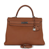 Hermes Kelly Retourne 35 Gold Togo Palladium Hardware