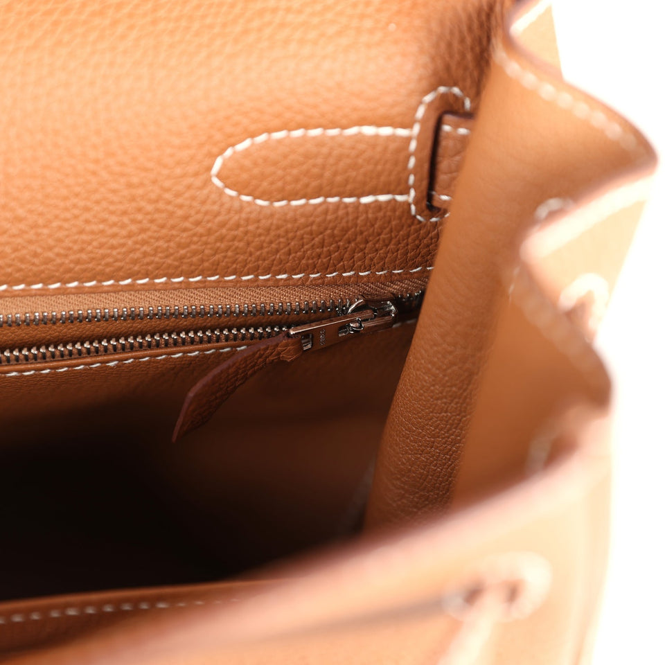 Hermes Kelly Retourne 35 Gold Togo Palladium Hardware