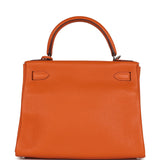 Hermes Special Order (HSS) Kelly Retourne 28 Orange Togo Palladium Hardware