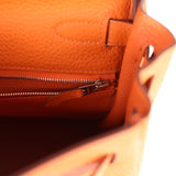 Hermes Special Order (HSS) Kelly Retourne 28 Orange Togo Palladium Hardware