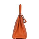 Hermes Kelly Retourne 28 Orange Togo Palladium Hardware