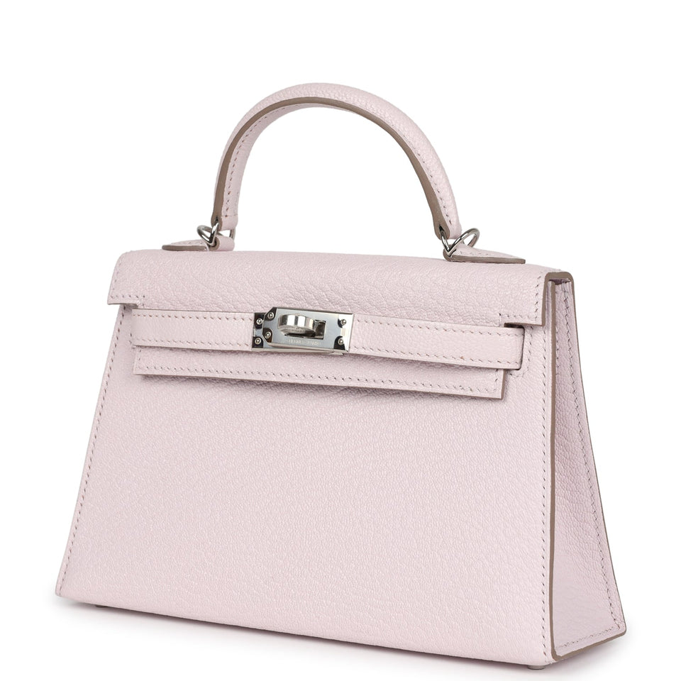 Hermes Kelly Sellier 20 Mauve Pale Chevre Palladium Hardware