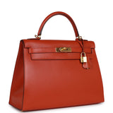 Hermes Kelly Sellier 32 Terre Battue Tadelakt Gold Hardware
