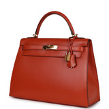 Hermes Kelly Sellier 32 Terre Battue Tadelakt Gold Hardware