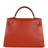 Hermes Kelly Sellier 32 Terre Battue Tadelakt Gold Hardware