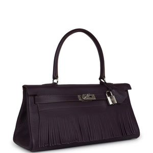 Hermes Fringe Shoulder Kelly 42 JPG Raisin Clemence Palladium Hardware