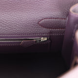 Hermes Fringe Shoulder Kelly 42 JPG Raisin Clemence Palladium Hardware