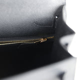 Hermes Kelly Sellier 28 Black Epsom Permabrass Hardware