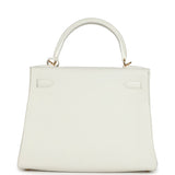 Hermes Kelly Retourne 28 White Evercolor Gold Hardware
