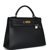 Hermes Kelly Sellier 32 Black Ardennes Gold Hardware