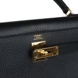 Hermes Kelly Sellier 32 Black Ardennes Gold Hardware