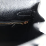 Hermes Kelly Sellier 32 Black Ardennes Gold Hardware
