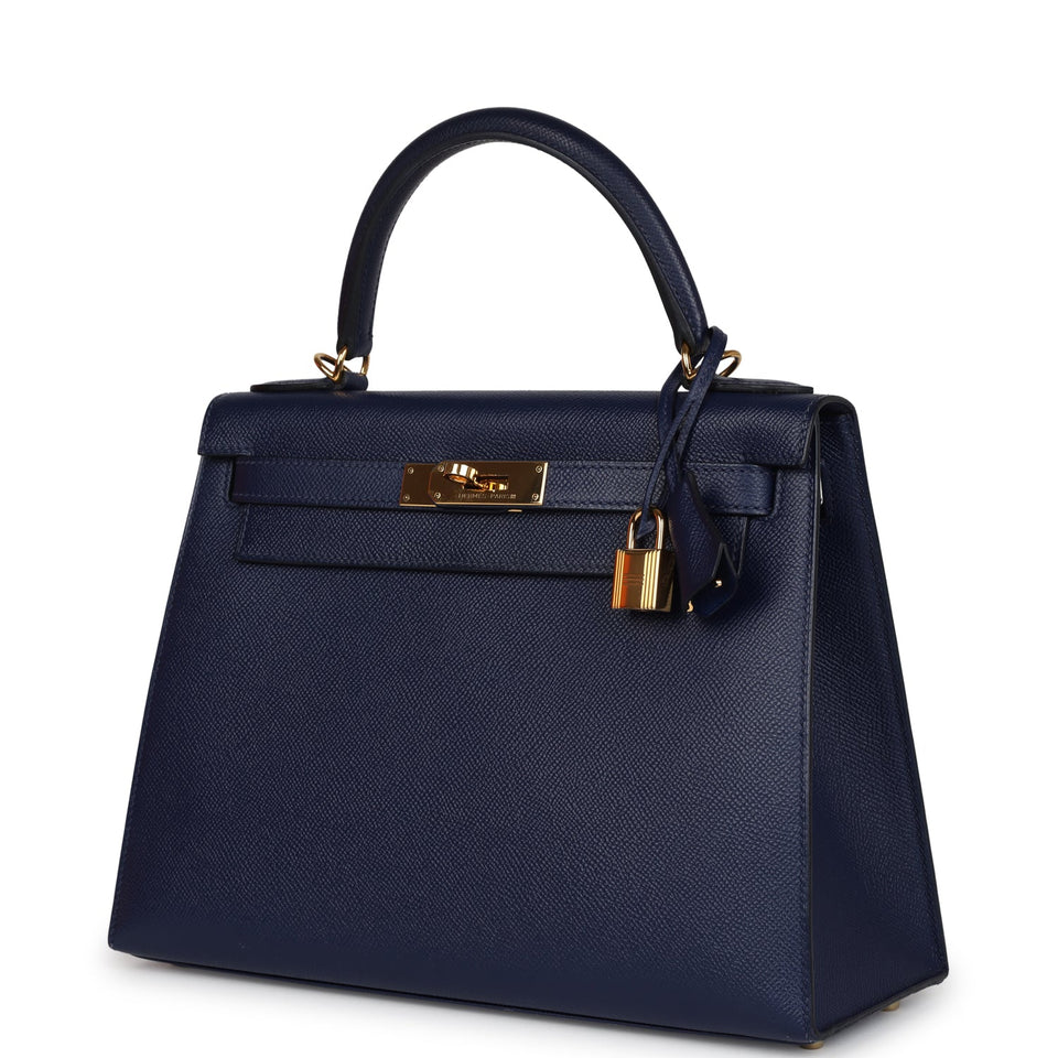 Hermes Kelly Sellier 28 Bleu Saphir Epsom Gold Hardware