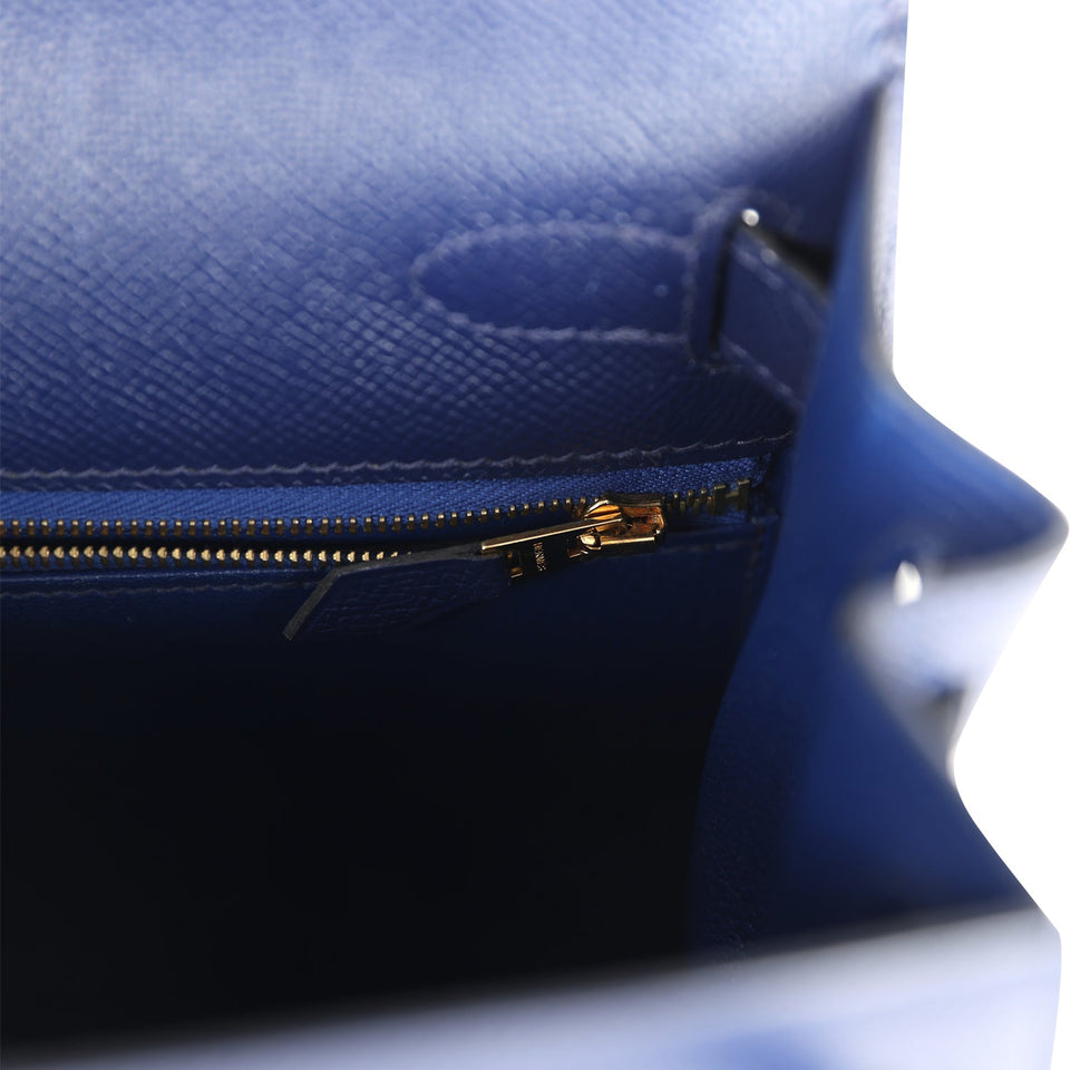 Hermes Kelly Sellier 28 Bleu Saphir Epsom Gold Hardware