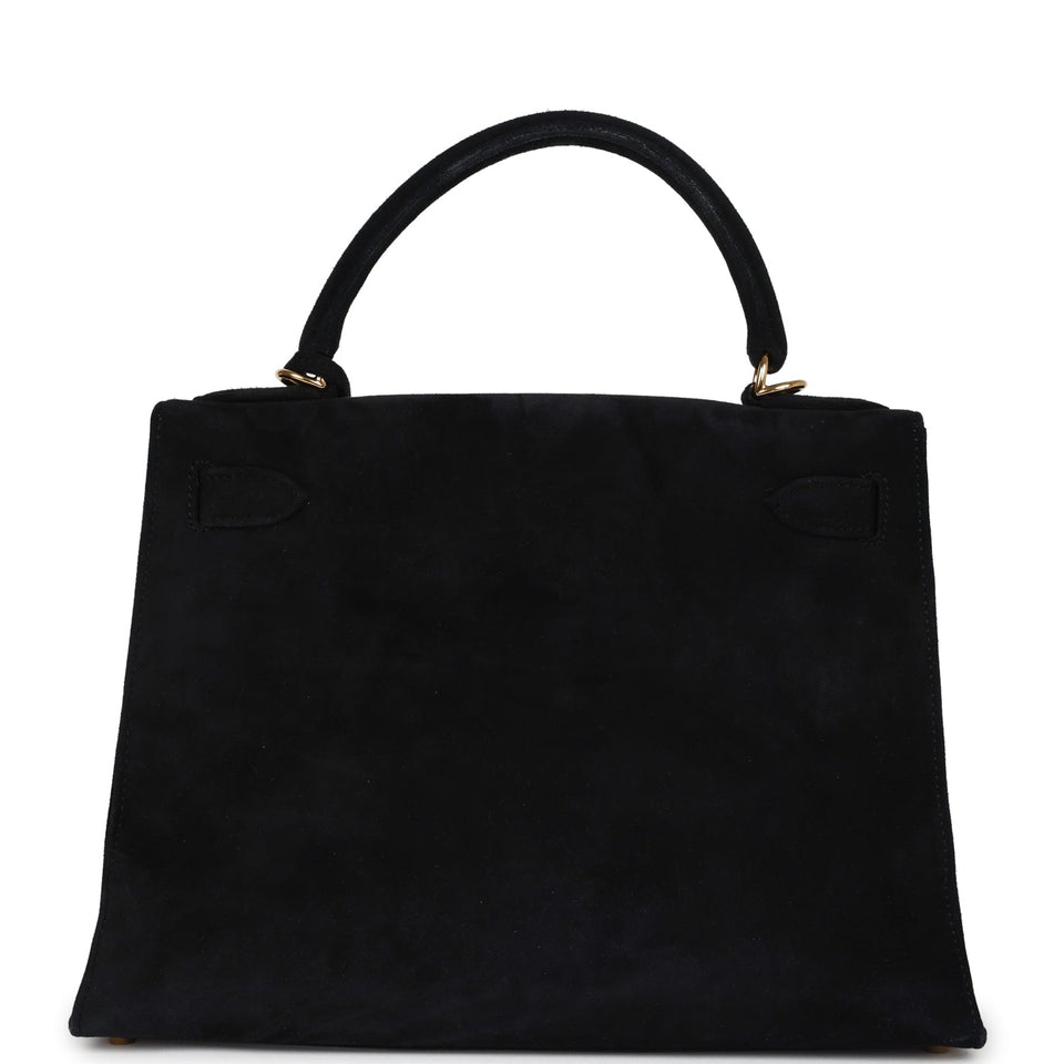 Hermes Kelly Sellier 28 Black Doblis Gold Hardware