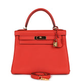 Hermes Kelly Retourne 28 Capucine Togo Gold Hardware