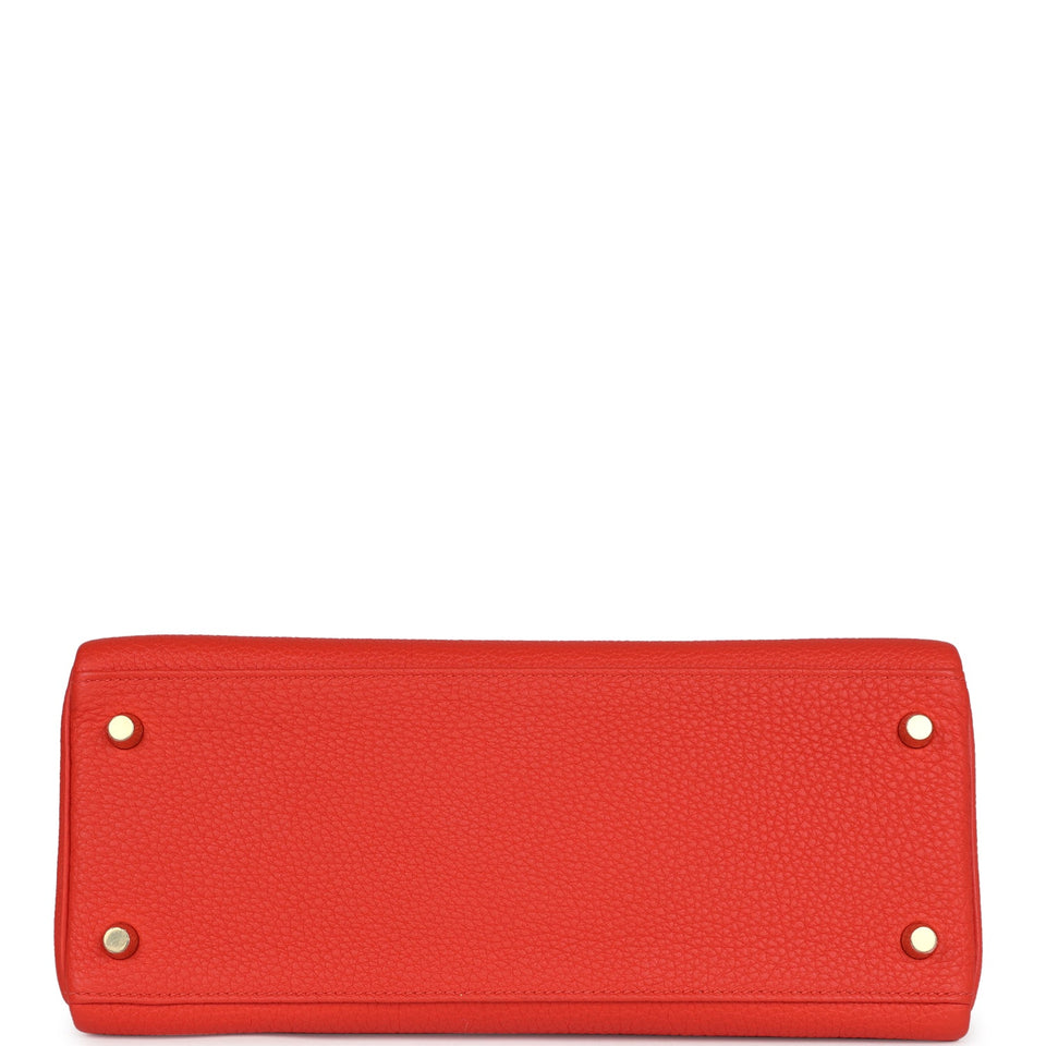 Hermes Kelly Retourne 28 Capucine Togo Gold Hardware