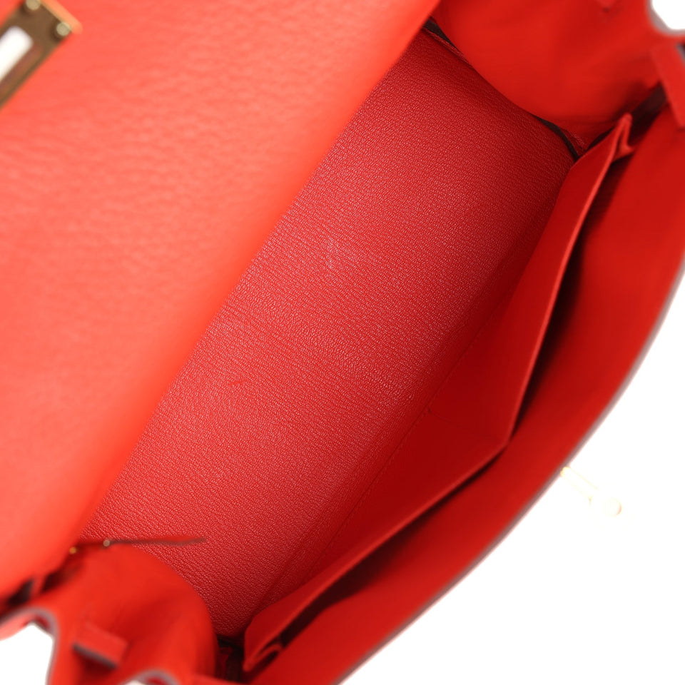 Hermes Kelly Retourne 28 Capucine Togo Gold Hardware