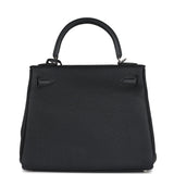 Hermes Kelly Retourne 25 Black Togo Palladium Hardware