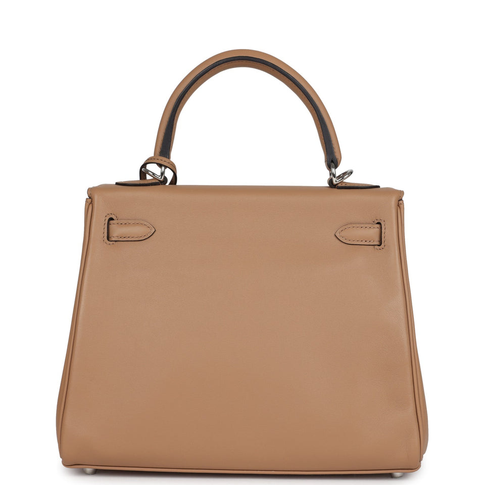 Hermes Kelly Retourne 25 Chai Swift Palladium Hardware