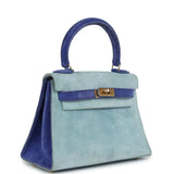 Hermes Kelly Sellier 20 Bleu Electric and Aqua Doblis Gold Hardware