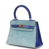Hermes Kelly Sellier 20 Bleu Electric and Aqua Doblis Gold Hardware