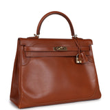 Hermes Ghillies Kelly Retourne 35 Fauve Tadelakt Permabrass Hardware