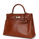 Hermes Ghillies Kelly Retourne 35 Fauve Tadelakt Permabrass Hardware