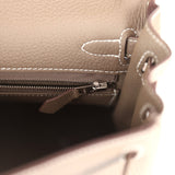 Hermes Kelly Retourne 25 Etoupe Togo Palladium Hardware