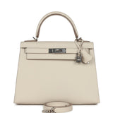 Hermes Kelly Sellier 28 Craie Epsom Palladium Hardware