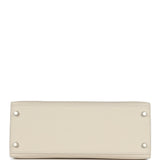 New Hermes Kelly Sellier 28 Craie Epsom Palladium Hardware