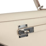 New Hermes Kelly Sellier 28 Craie Epsom Palladium Hardware