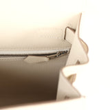 New Hermes Kelly Sellier 28 Craie Epsom Palladium Hardware