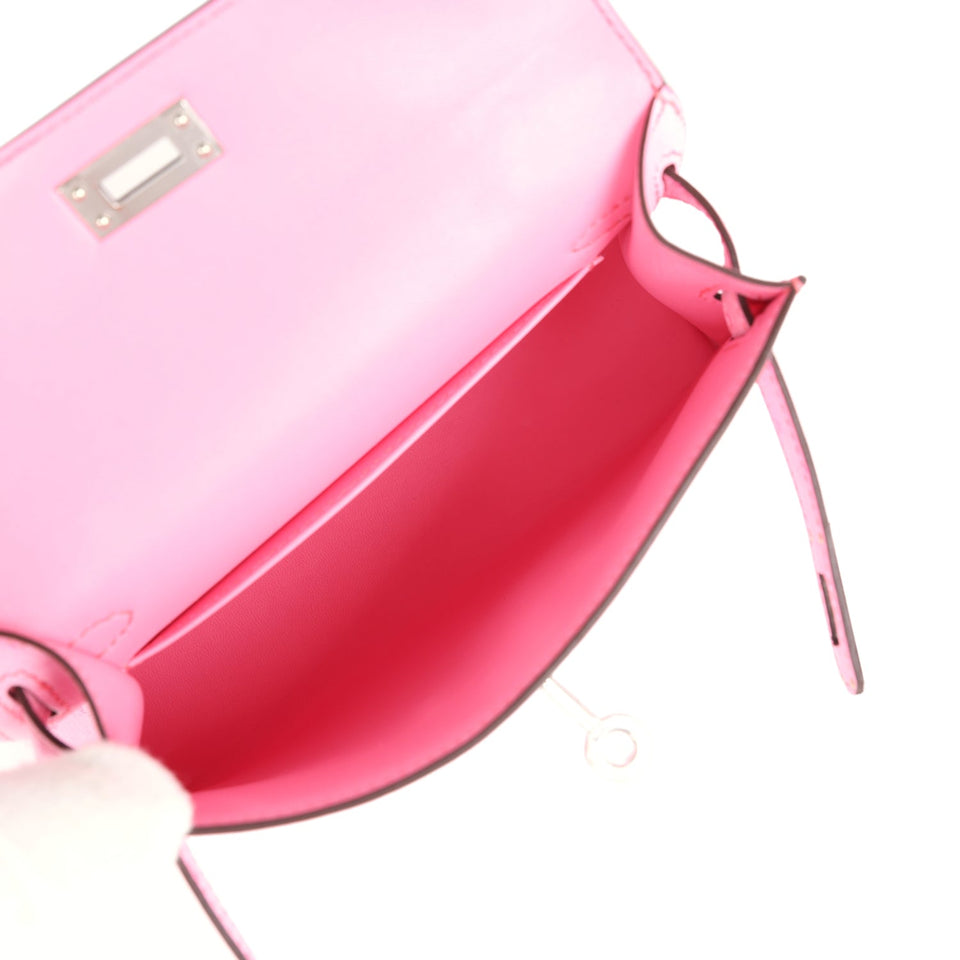 Hermes Kelly Sellier 20 Bubblegum Ostrich Palladium Hardware